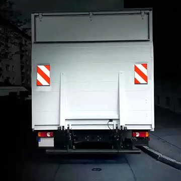 Red and White Warning Signs for Trucks, Trailers, and Dangerous Goods Transport